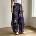 thumbnail image 2 of Bovemsi Flowy Pants for Women Wide Leg Barrel Baggy Trousers, Elastic High Waist Casual Pants With Pockets Fashion Outfits Clothes M Multicolor, 2 of 4