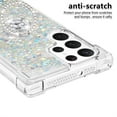 thumbnail image 5 of CCSmaller Glitter Clear Sparkly Bling Case for Samsung Galaxy S23 Ultra , Flowing Liquid Quicksand Cover with Diamond Ring Holder Case for Samsung Galaxy S23 Ultra LSZ Silver, 5 of 8