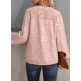 thumbnail image 3 of SHEWIN Blouses for Women Fall Long Sleeve V Neck Tunic Tops Casual Boho Floral Printed Chiffon Shirts Pink L, 3 of 5
