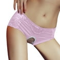 thumbnail image 3 of PEASKJP Underwear Women Seamless Low Rise Panties Thong, Pink XXL, 3 of 5