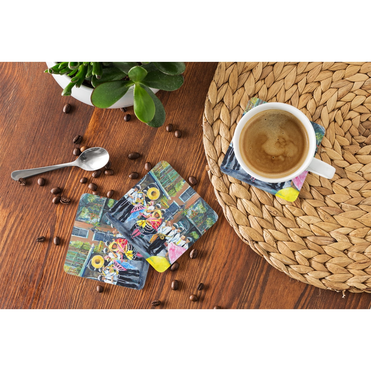 French Quarter Frolic Foam Coaster Set of 4