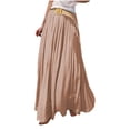 thumbnail image 6 of RYDCOT Maxi Long Skirts for Women, Ankle Length High Waisted Pleated Flowy A Line Summer Casual Skirts Pink, 6 of 7