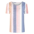 thumbnail image 4 of Blmnix Tshirts for Women Graphic T Shirts Pullover Striped Shirt Tshirts Short Sleeve Pink Crew Neck Spring Shirts for Women 2026,XL, 4 of 5