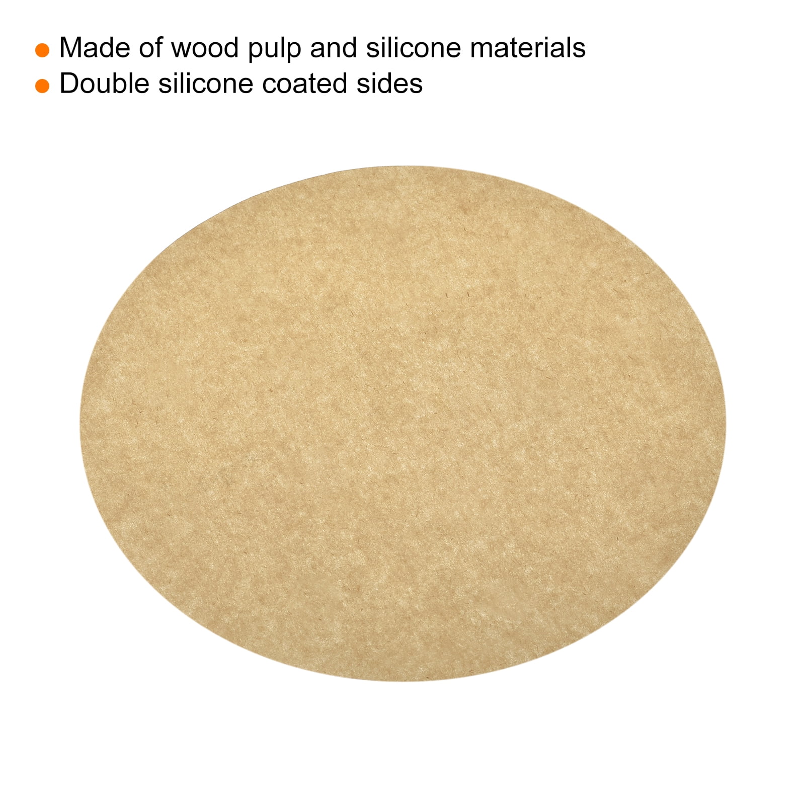 Uxcell 300pcs Parchment Paper Rounds, 8 inch Non Stick Baking Paper Liners for Baking Grilling Air Fryer Steaming, Brown