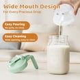 thumbnail image 7 of GOSCHE Breast Milk Pitcher,Wide Mouth Glass Mason Jar Pitcher with Green Flip Cap Lid and Pour Spout, Airtight Seal for Freshness and Safe Milk, 32oz, 7 of 7