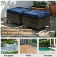 thumbnail image 4 of Meetleisure Outdoor PE Rattan Ottoman, Set of 2, Blue, 4 of 6