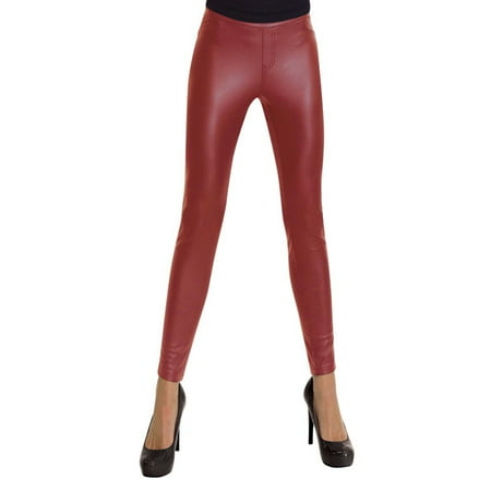 MeMoi Fever Red Faux Leather Leggings | Vegan Pleather Leggings Small/Medium / Red MF3