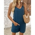 thumbnail image 2 of MLDRA Womens Overalls Shorts Summer Sleeveless Jumpsuit Adjustable Strap Casual Rompers, 2 of 7