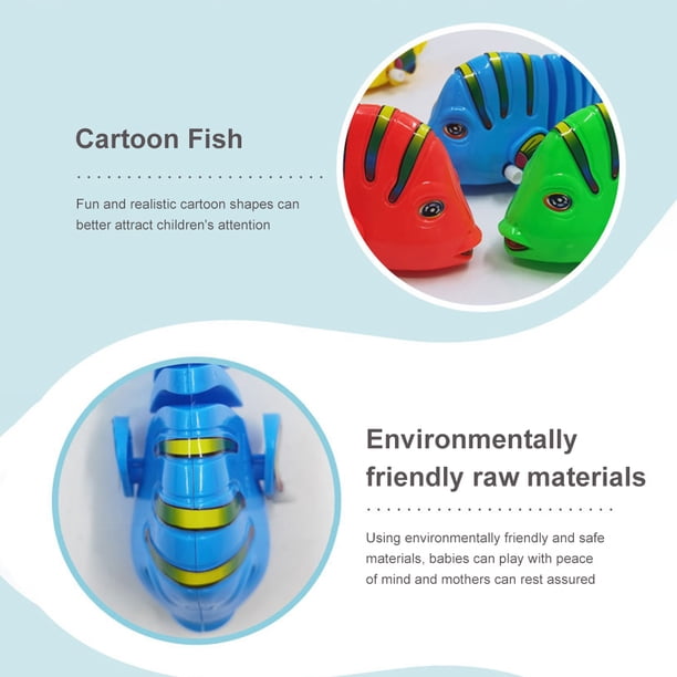 Mecanismo de relojería, juguetes de peces oscilantes, movimiento de peces realista, no tóxico para niños