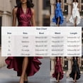 thumbnail image 4 of FAHXNVB Women Satin Maxi Dresses V Neck Irregular Hem Formal Tunic Dresses Party Elegant Evening Wedding Guest Soft Fashion Dress, 4 of 7