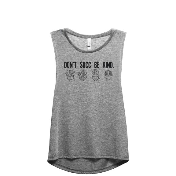 Don't Succ Be Kind Women's Fashion Sleeveless Muscle Workout Yoga Tank Top Heather Grey Grey X-Large