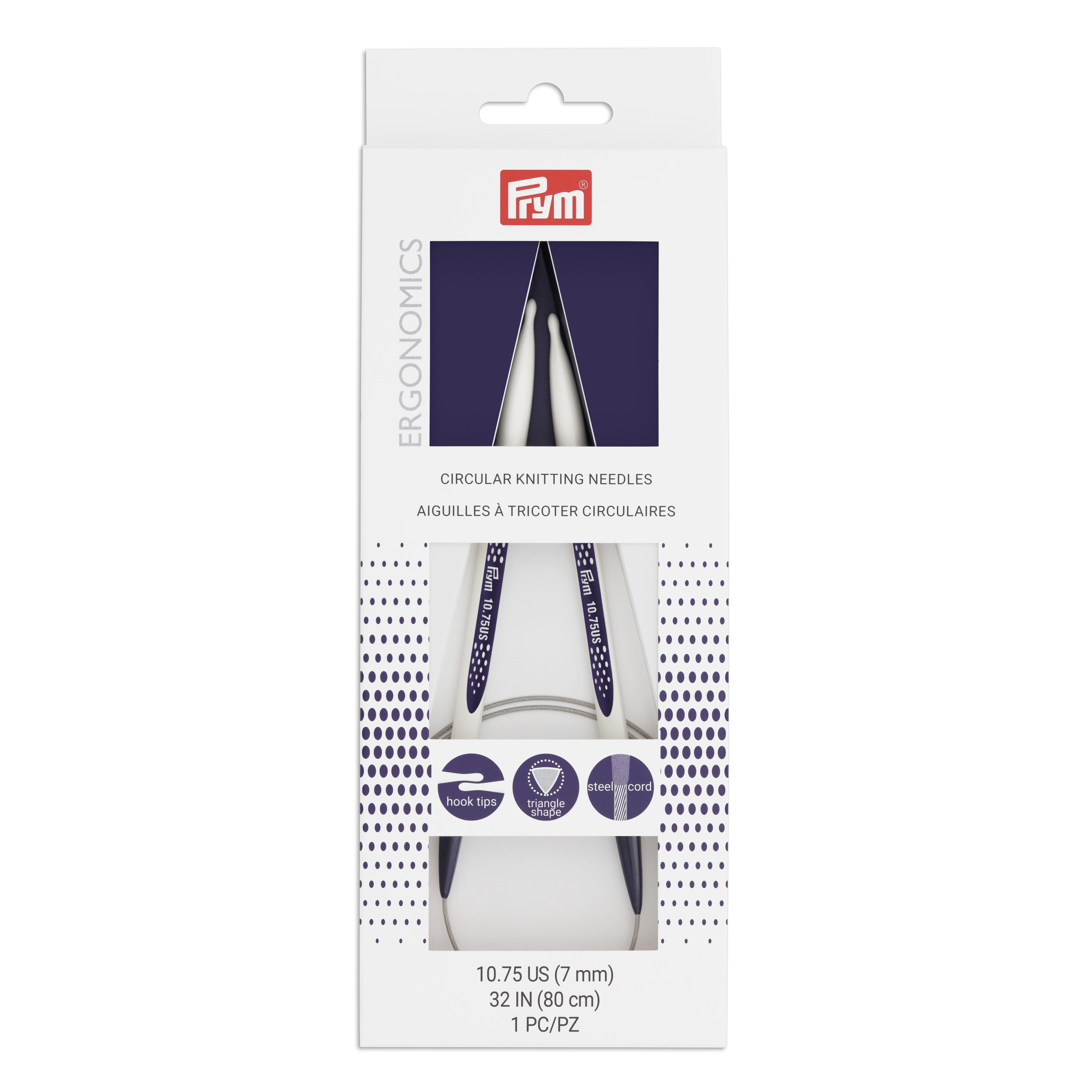 (2 pack) Prym Ergonomic 32" Circular Knitting Needles, US 10.75 (7mm)