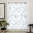 thumbnail image 4 of Coastal Coral Semi Sheer Curtains Drapes for Living Room, Bedroom, French Doors Window 72 Inches Long, Ocean Starfish Blue Conch Summer Sea Rod Pocket Chiffon Curtain Drapery Voile Draperies Panel, 4 of 6