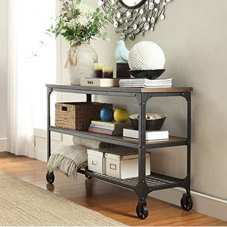 Rustic Sofa INSPIRE Q Nelson Industrial Modern Rustic Console Sofa Side Table TV Stand for Living Room ()