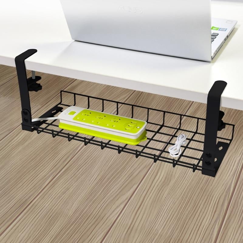 lanema Under Table Storage Rack Metal Cable Management Tray Home Office Desk Wire