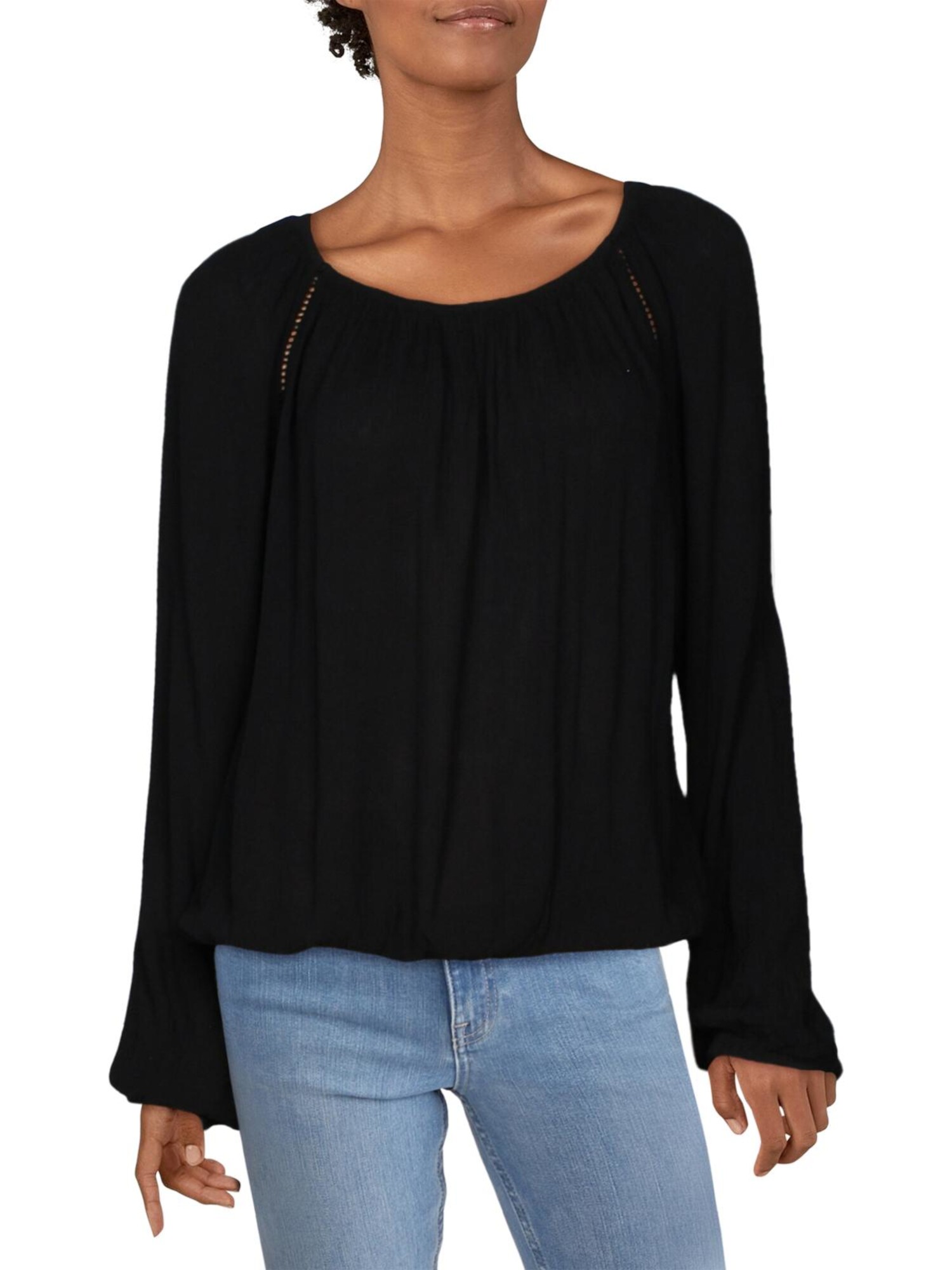 INC Womens Black Lattice-inset Long 
