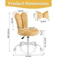 thumbnail image 5 of Ktaxon Plush Velvet Office Chair, Rabbit Ear Backrest Vanity Chair, Adjustable Swivel Reading Chair for Home Office Yellow, 5 of 9