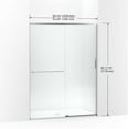 thumbnail image 2 of Kohler 707607-6L-SH 70.5 x 53.62 in. Elate Sliding Shower Door with 0.25 in. Thick Crystal Clear Glass - Bright Silver, 2 of 7
