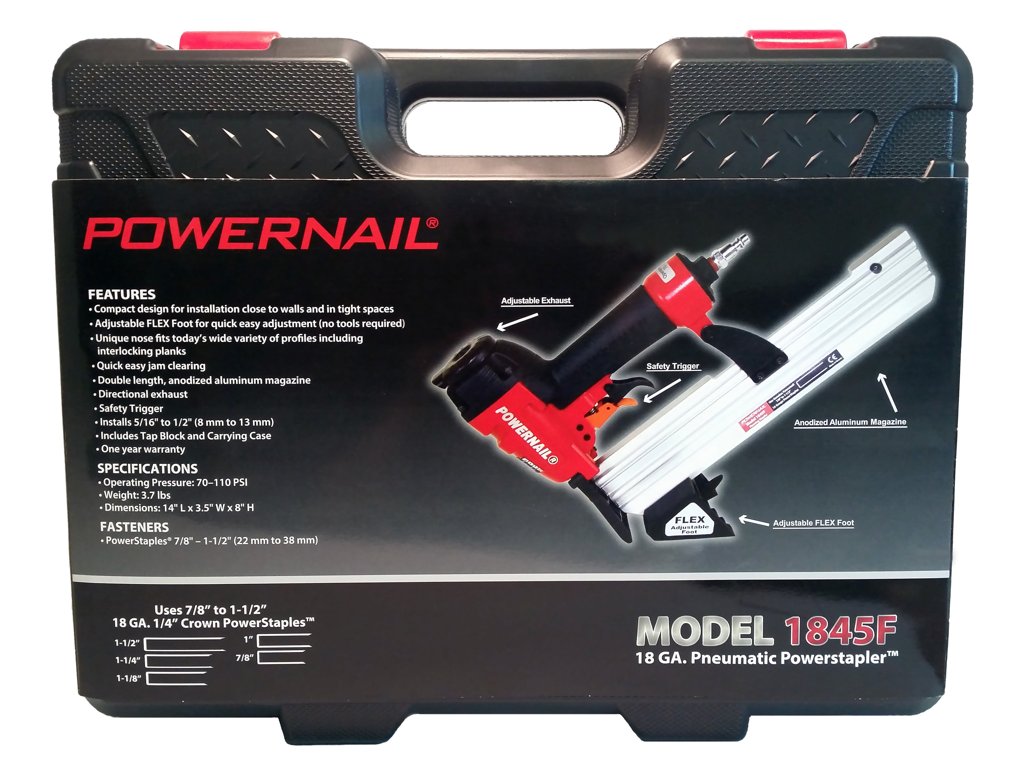 Buy POWERNAIL 18Gauge Adjustable Pneumatic Flooring Stapler 1845F