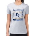thumbnail image 4 of Women's G-III 4Her by Carl Banks Heather Gray Kansas City Royals Super-Slim Fit Lightweight Collage Team Graphic Crew, 4 of 5