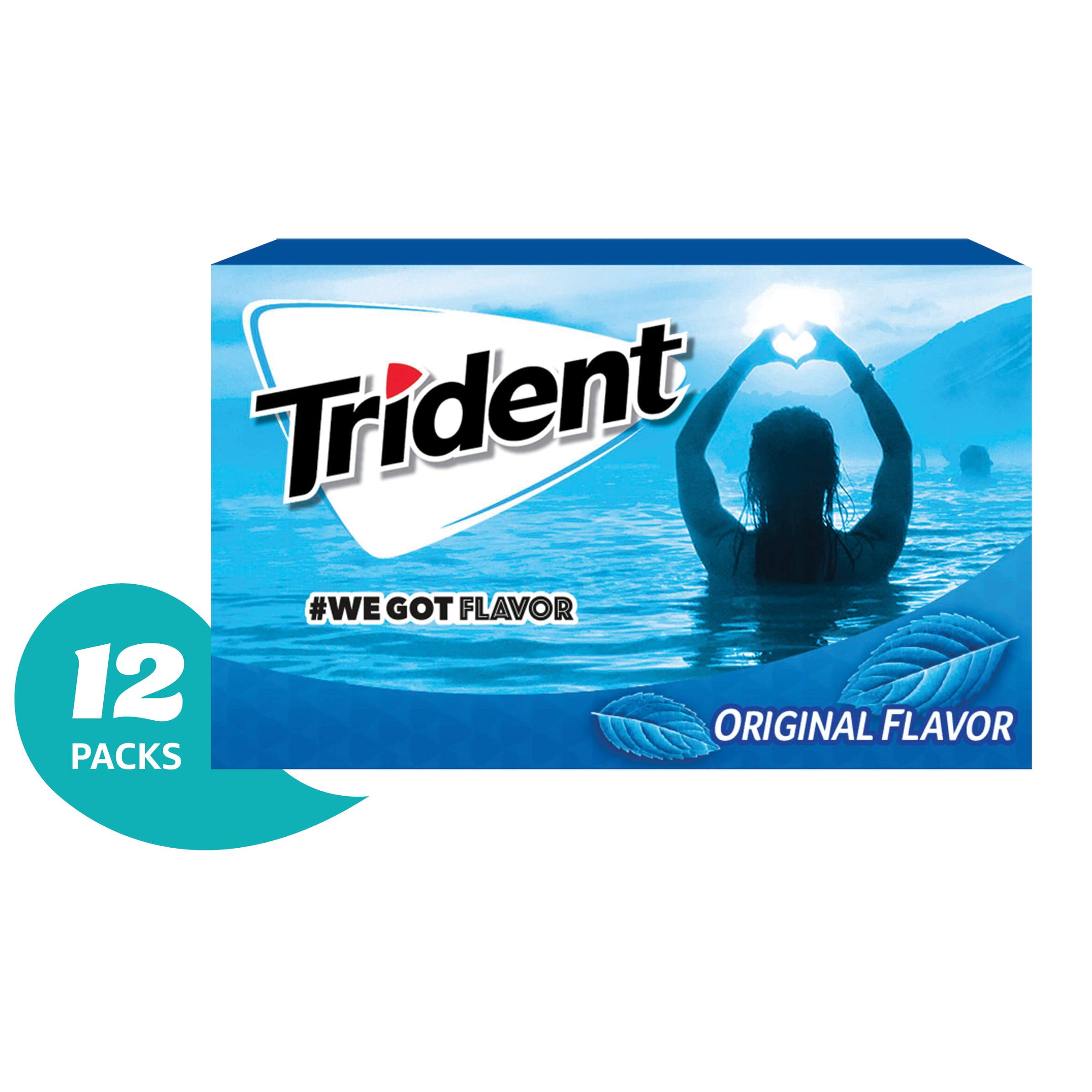 Trident Original Flavor Sugar Free Gum with Xylitol 12 Packs (168
