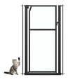thumbnail image 3 of unipaws 56" Extra Tall Pet Gate, Clear Tall Cat Gate, 29.5-33.5" Wide No Drilling Pressure Mounted Dog Gate for Doorway, Hallway, Stairs, Black, 3 of 7