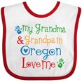 thumbnail image 3 of Inktastic Oregon My Grandma and Grandpa Love Me Boys or Girls Baby Bib, 3 of 4