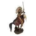 thumbnail image 3 of Ebros Eagle Warrior War Headdress On Horse Throwing Spear Figurine 13"H, 3 of 8