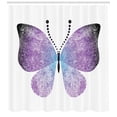 thumbnail image 3 of Butterfly Shower Curtain, Pointillistic Fantasy Papillon Butterfly Art with Purple Ombre Color, Fabric Bathroom Set with Hooks, 69W X 84L Inches Extra Long, Dark Purple and Violet, by Ambesonne, 3 of 3