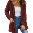 thumbnail image 1 of Cárdigan de Mujer con Capucha Oversize, Ligero, Moderno con Frente Abierto y Forro Polar Sherpa para Otoño Invierno, 1 of 5