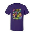 thumbnail image 3 of Colorful Majestic Neon Atric Wolf | Dean Russo Art Animal Lover Men's T-Shirt, Purple, XL, 3 of 5