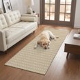 thumbnail image 2 of Hallway Runner Rug 2'x6', Brown Modern Kitchen Runner Rugs Non-Slip Carpet Mats, Farmhouse Geometric Vertical Stripes Retro Bedside Rugs Runners Washable Floor Carpet for Bathroom Laundry Room, 2 of 8