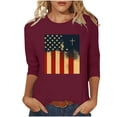 thumbnail image 5 of Lazyguy 1776-2026 America 250th Anniversary Tees Women Graphic Printed Loose Shirts Crew Neck 3/4 Sleeves T-Shirts Tops for Fourth of July Casual S-4XL Purple, 5 of 9