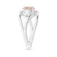thumbnail image 3 of ANGARA Natural Solitaire Round 1.1 ct Morganite Criss Cross Ring in 14K White Gold for Women | Birthday, Anniversary, Jewelry Gift for Women | Natural Morganite Ring, 3 of 11