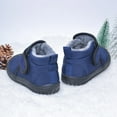 thumbnail image 4 of Generic Child Shoes Toddler Winter Snow Boots Boys Girls Cold Weather Baby Shoes Hook Loop Thermal Lined Snow Boots Lightweight Breathable Sport Athletic(3-3.5 Years,Blue), 4 of 5