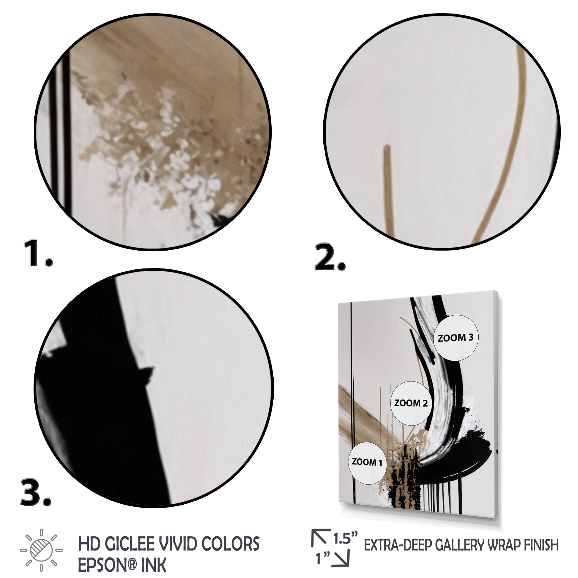 Designart Golden Minimalist Abstract IV Canvas Wall Art