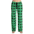 thumbnail image 4 of JUSLIO Pajama Pants for Women Casual Plaid Drawstring Comfortable Loungewear Green S, 4 of 4