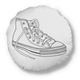 thumbnail image 1 of Chaussures en Toile Blanche Coussin Rond Peint à la Main Décoration Maison, 1 of 3