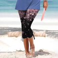 thumbnail image 2 of Womens Relaxed Fit Pants by Generic Summer Casual Drawstring Solid Cropped Cargo Pants, Black, Size XL, 2 of 5