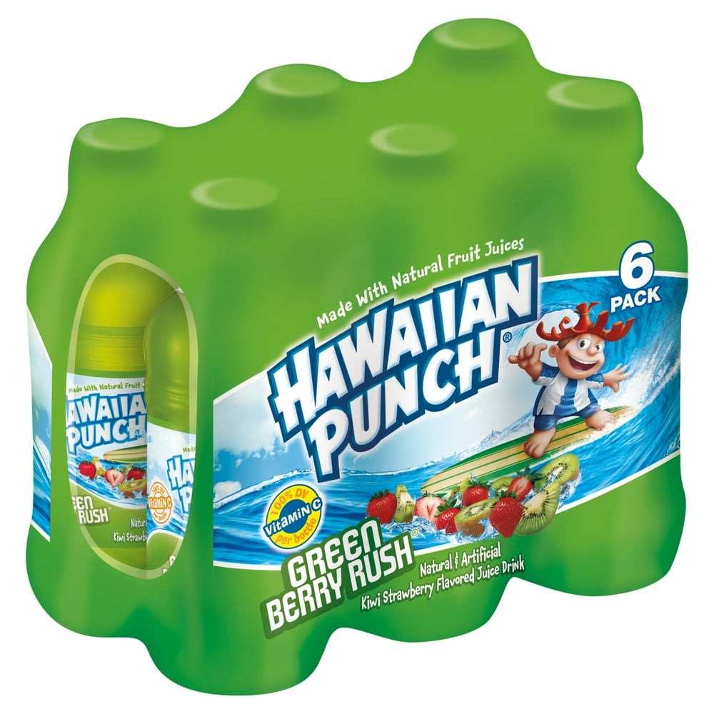 Hawaiian Punch Green Berry Rush Juice Drink, 6 count