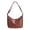 Brown, variant on PU Leather Hobo Bag for Women Everyday Tote Shoulder Bag Trendy Slouchy Crossbody Handbag Purse - Black