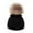 Black, variant on Eltusu Girls Beanies with Pompom, Ski Winter Stretch Warm Knit Hats Pink Size 1-6 T