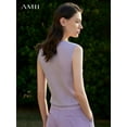thumbnail image 5 of Minimalism 2023 Summer New Woman Clothing Sleeveless O Neck Office Lady Knitted Female Chic Straight Camisole&Vest 72322002, 5 of 5