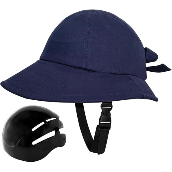 Hat Shaped Bike Helmet For Women Sun Protection Cycling Helmet Lightweight Ladies Bicycle Helmet Suitable For Commuting Cycling Outdoor Fishing Sun Hat Style Safety Helmet