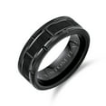thumbnail image 4 of Bling Jewelry Mens Men's Mechanic Sports Car Wide Tread Tire Band Ring Black Titanium 8MM, 4 of 4
