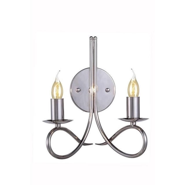 Elegant Lighting Lyndon Transitional 2-Light E12 Polished Nickel Wall Sconce