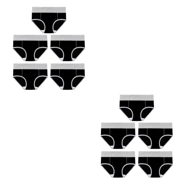 Qarigey 5 piezas de ropa interior de mujer de cintura alta sin costuras Bragas de algodón simples Calzoncillos de cintura elástica para Negro METRO 2piezas