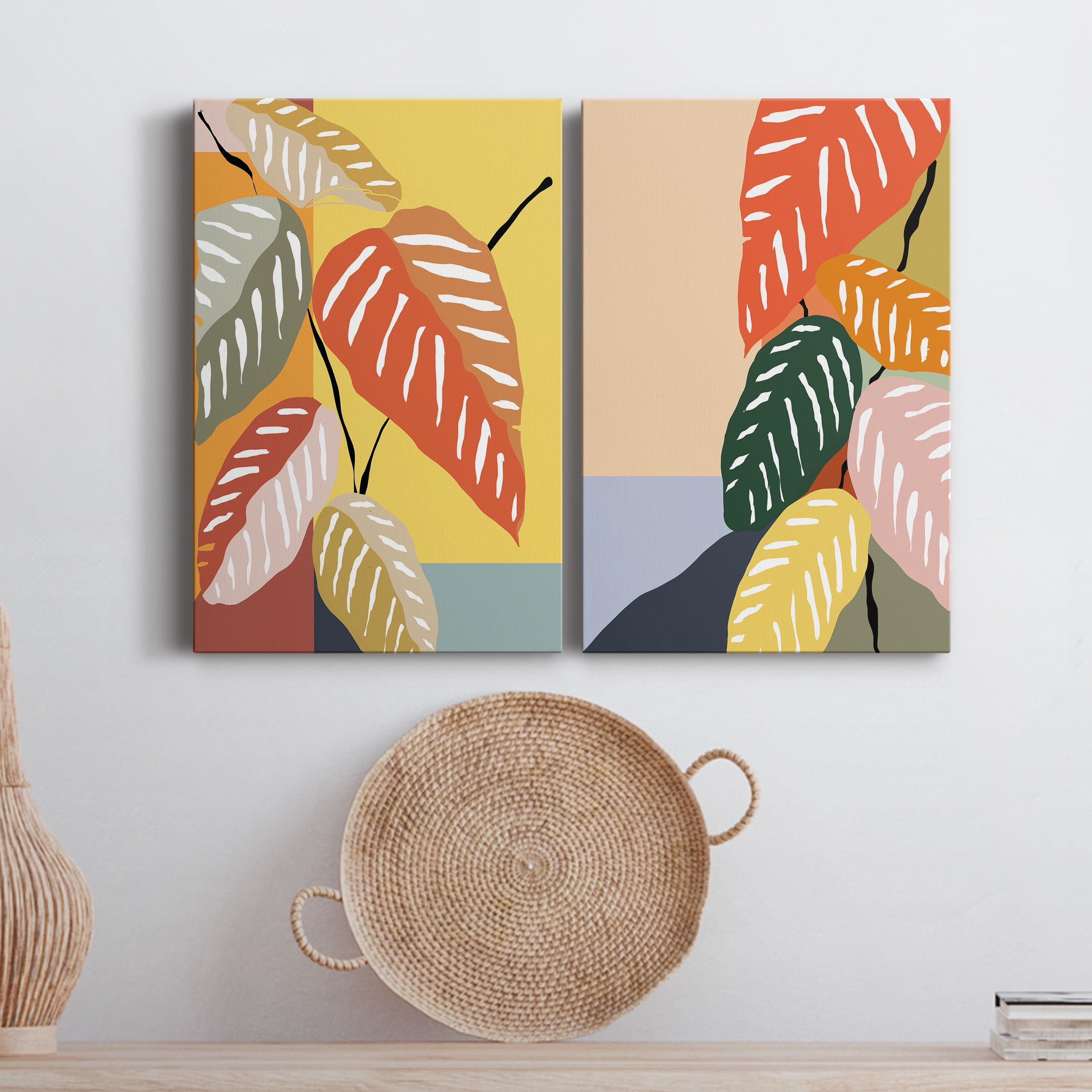 Tropical Plant I Premium Gallery Wrapped Canvas - Ready to Hang - Set of 2 - 8 x 12 Each
