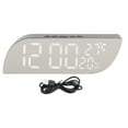 thumbnail image 2 of Digital Alarm Clock for Bedrooms LED Mirror Desk Clock Multifunction Innovative Silent Temperature Humidity for Indoor Home Bedroom Office DC5V, 2 of 8