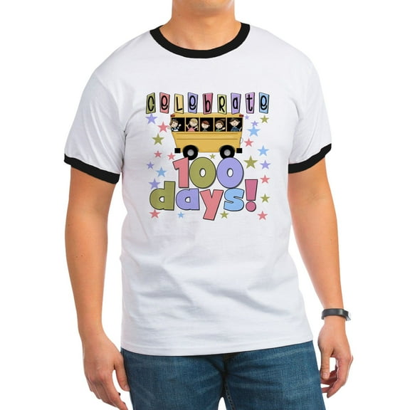 CafePress - Celebrate 100 Days Of School Ringer T - 100% Cotton Ringed T-Shirt
